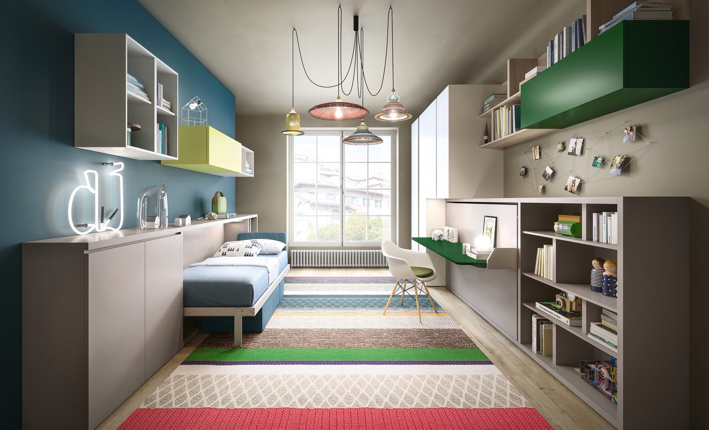 Horizonal beds for narrow rooms