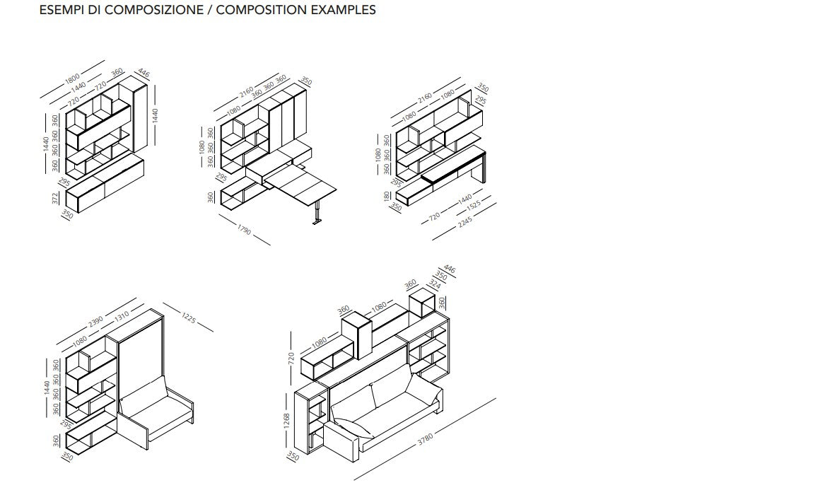 Tetris units for wall beds,  - Bonbon Compact Living