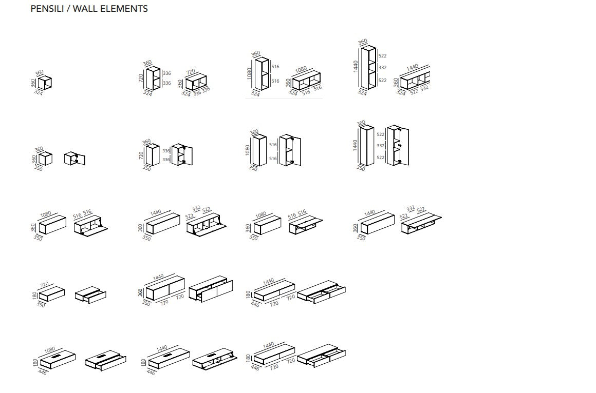 Tetris units for wall beds,  - Bonbon Compact Living